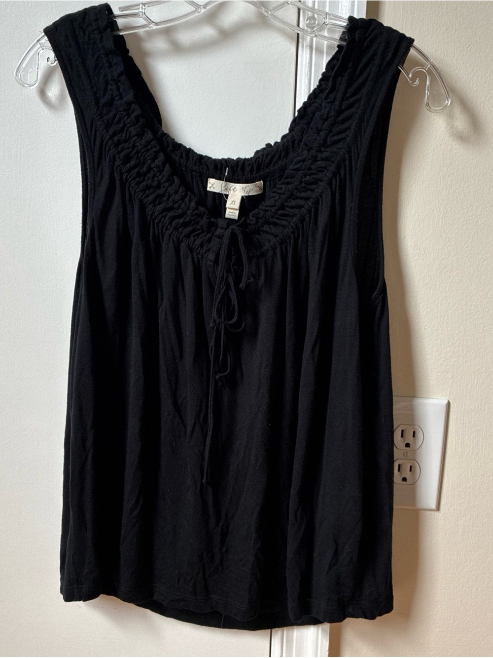 Joie Soft black tie neck tank top XS oversized